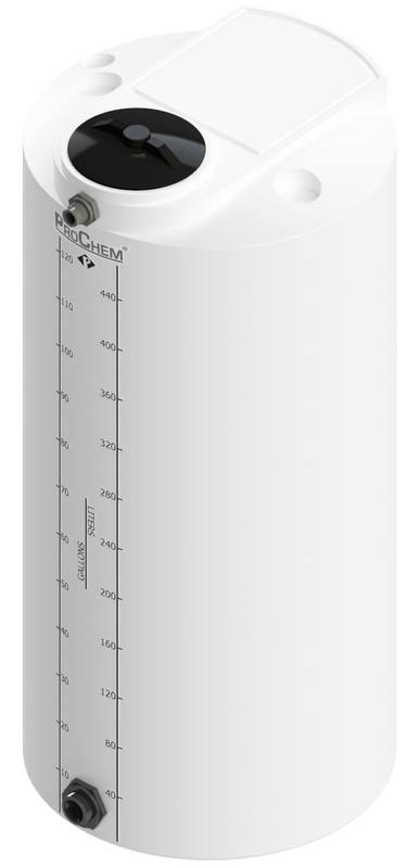 125 Gal ProChem® Vertical Tank w/Bulkhead Fittings - Twist Lid 8